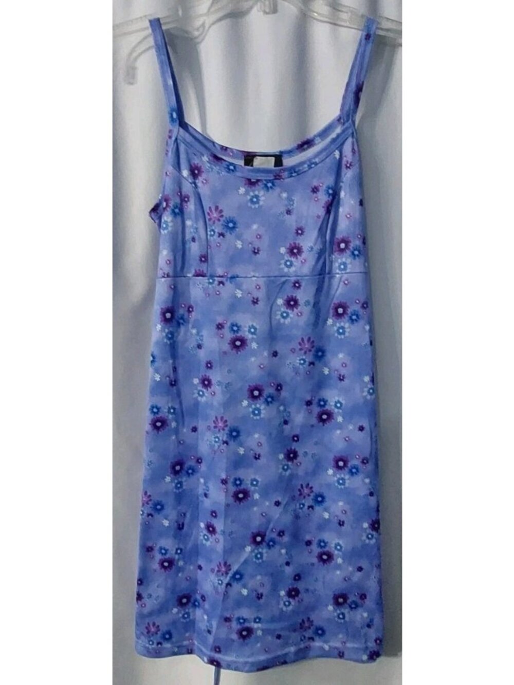 Candy Rocket Slip Dress Size Small Purple Floral Back Tie Length 33"